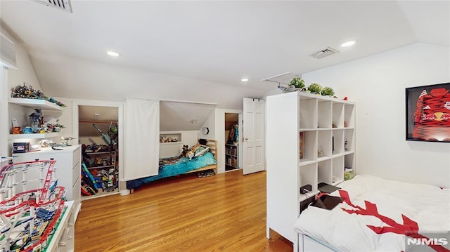 263 Standish Rd, Ridgewood, NJ 07450 - bedroom with vaulted ceiling, light wood-type flooring, and recessed lighting