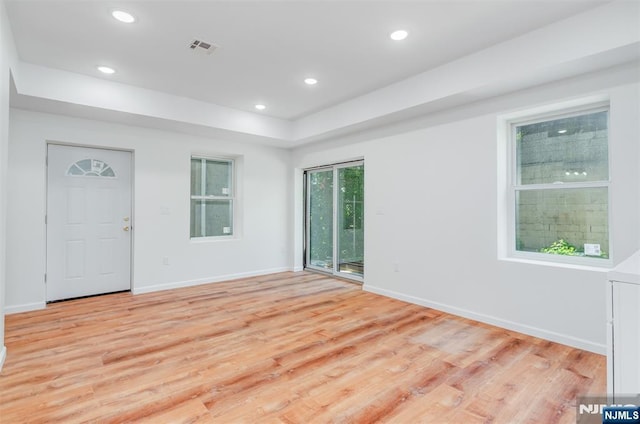 85 Myrtle Ave, Jersey City, NJ 07305 - spare room featuring light wood-type flooring, baseboards, and recessed lighting