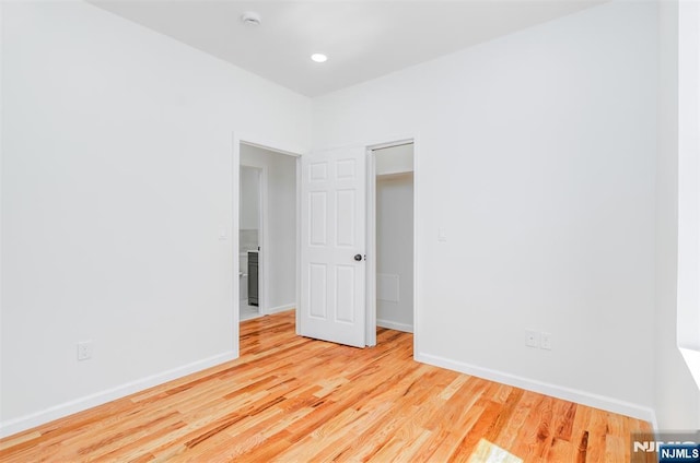 85 Myrtle Ave, Jersey City, NJ 07305 - spare room with baseboards, light wood-style floors, a smoke detector, and recessed lighting