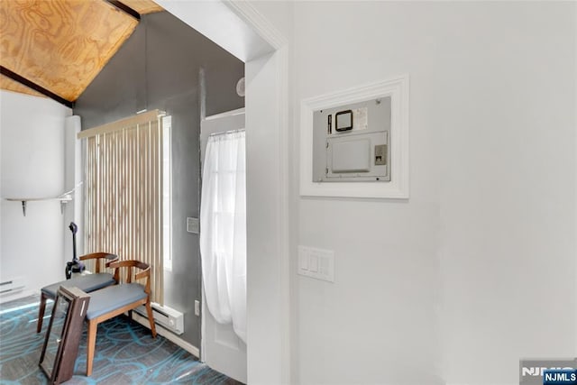 18 Tromp St, Clifton, NJ 07011 - hallway with baseboard heating and electric panel