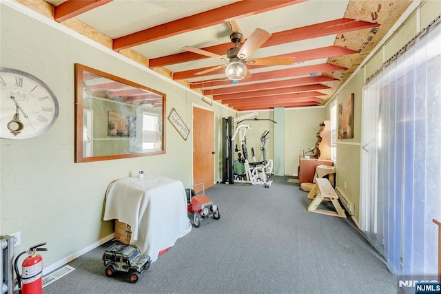 18 Tromp St, Clifton, NJ 07011 - workout room with ceiling fan