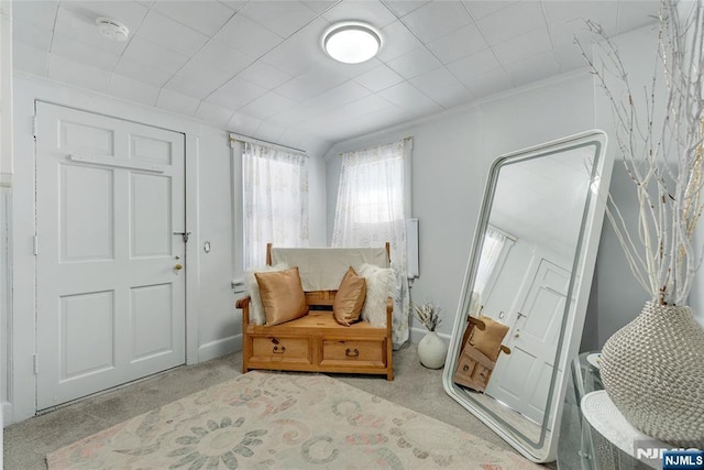 18 Tromp St, Clifton, NJ 07011 - sitting room with carpet floors and crown molding