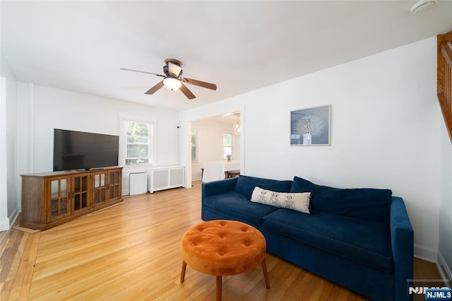 1096 Stasia St, Teaneck, NJ 07666 - living room featuring wood finished floors and ceiling fan