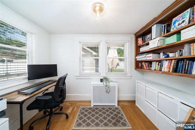 1096 Stasia St, Teaneck, NJ 07666 - office featuring baseboards and light wood finished floors