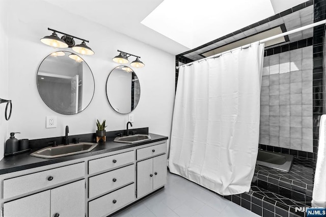 544 Jackson Ave, Twp Of Washington, NJ 07676 - full bathroom featuring double vanity, tile patterned floors, and tiled shower / bath