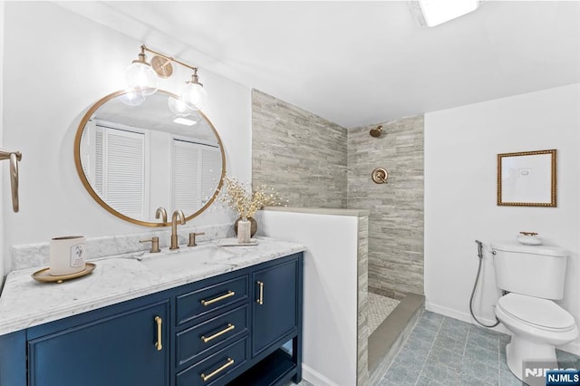 544 Jackson Ave, Twp Of Washington, NJ 07676 - full bath with walk in shower, vanity, toilet, and tile patterned floors