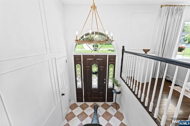 544 Jackson Ave, Twp Of Washington, NJ 07676 - entryway with a chandelier and stairway