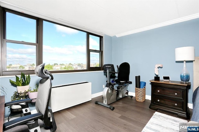 250 Gorge Rd Unit 12F, Cliffside Park, NJ 07010 - exercise area featuring wood finished floors and baseboards