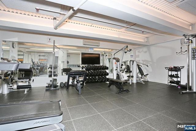 250 Gorge Rd Unit 12F, Cliffside Park, NJ 07010 - workout area featuring a wall unit AC