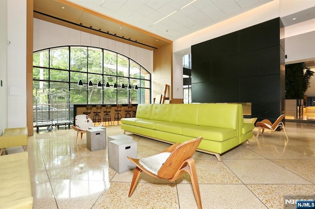 250 Gorge Rd Unit 12F, Cliffside Park, NJ 07010 - building lobby with a towering ceiling