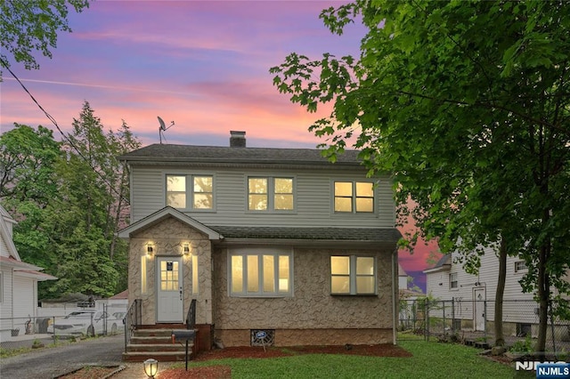1153 Margaret St, Teaneck, NJ 07666 - view of front of home with entry steps and a chimney
