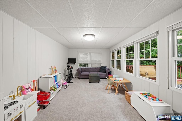 18 Cadmus St, Nutley, NJ 07110 - game room featuring carpet and a paneled ceiling