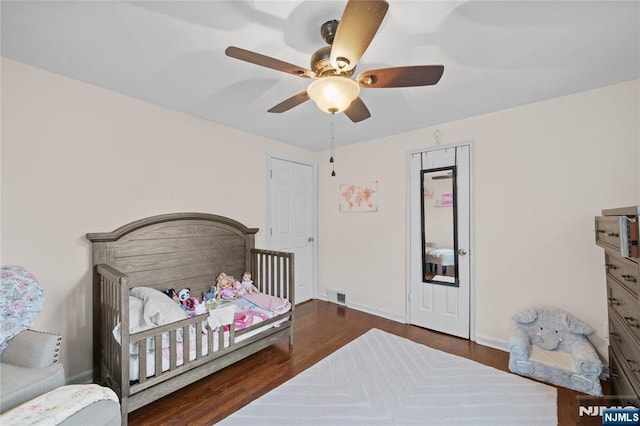 18 Cadmus St, Nutley, NJ 07110 - bedroom featuring wood finished floors, a ceiling fan, and baseboards