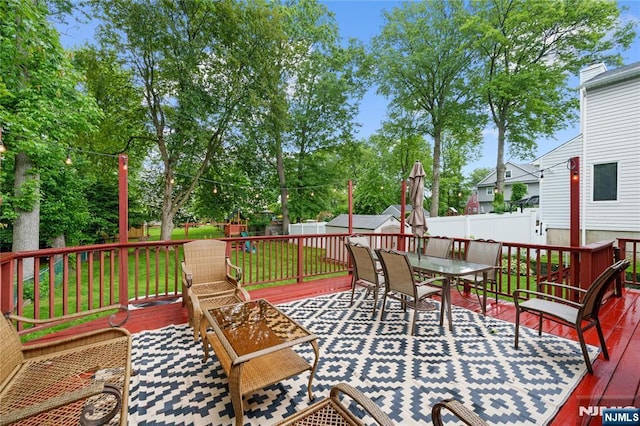 18 Cadmus St, Nutley, NJ 07110 - deck featuring outdoor dining area