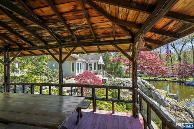 60 Leach Dr, Bloomingdale, NJ 07403 - wooden terrace featuring a water view