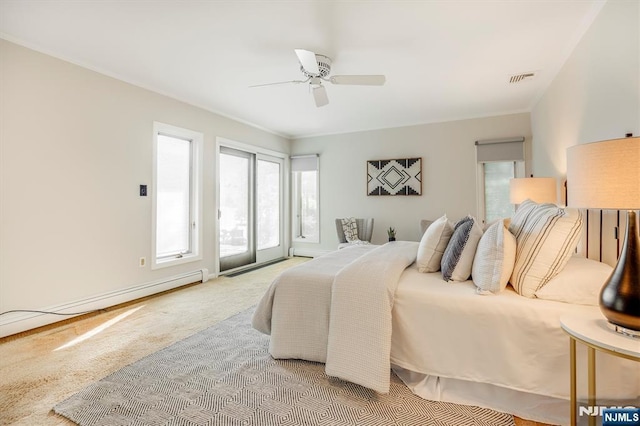 60 Leach Dr, Bloomingdale, NJ 07403 - bedroom featuring light carpet, access to exterior, and ceiling fan