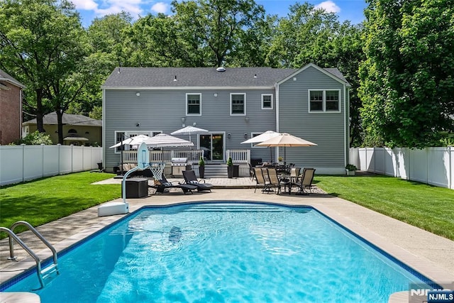 61 Ferndale Rd, Paramus, NJ 07652 - rear view of property with a deck and a patio