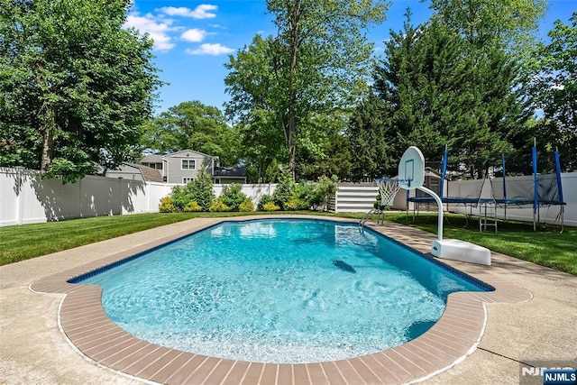 61 Ferndale Rd, Paramus, NJ 07652 - view of pool with a trampoline