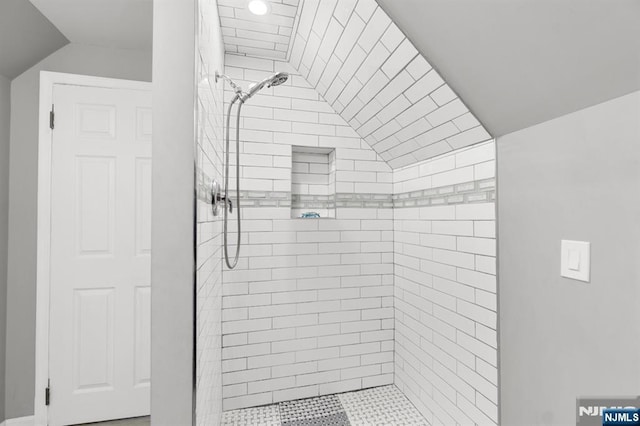 97 Avenue Ave, Lodi, NJ 07644 - full bath with a tile shower and lofted ceiling