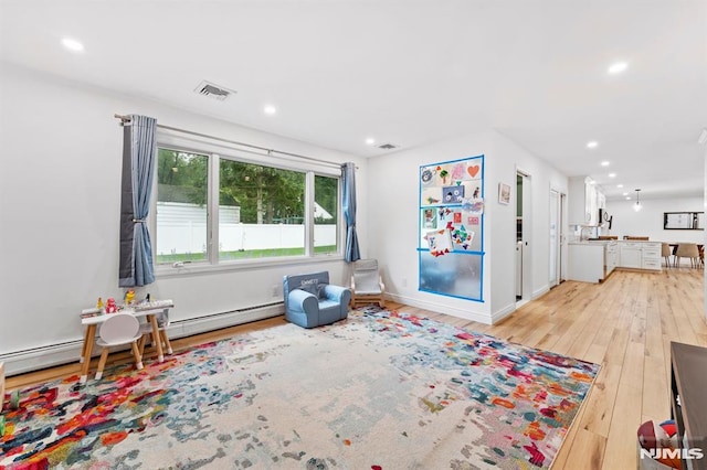 4 Kimberly Way, River Edge, NJ 07661 - rec room featuring recessed lighting, light wood finished floors, and baseboards