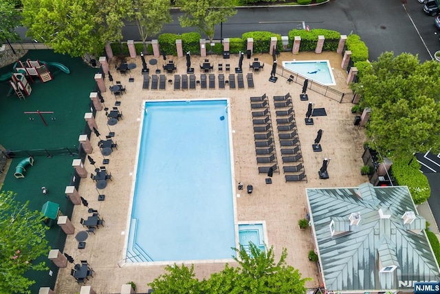 41 Lydia Dr Unit 41, West New York, NJ 07093 - drone / aerial view of a pool area