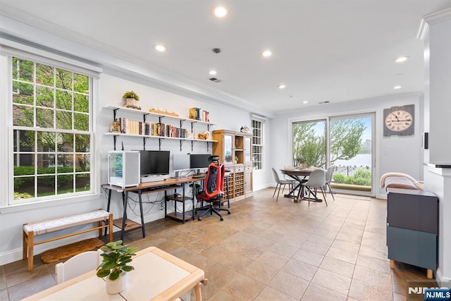 41 Lydia Dr Unit 41, West New York, NJ 07093 - office area with crown molding, recessed lighting, and baseboards