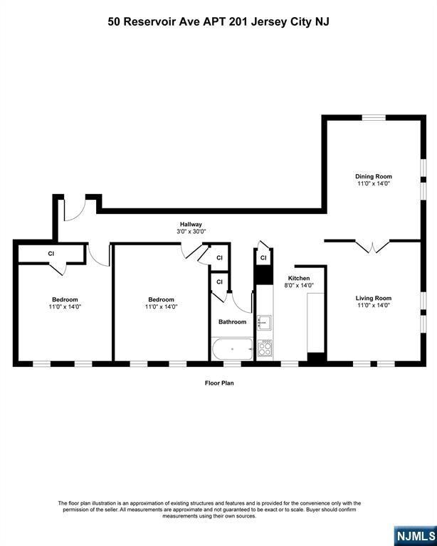 50 Reservoir Ave Unit 201, Jersey City, NJ 07307 - home floor plan