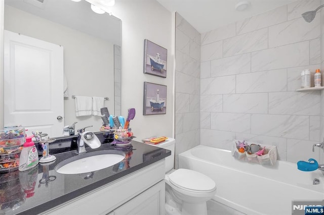83 Landmark Ln, Fair Lawn, NJ 07410 - full bathroom with vanity, bathtub / shower combination, and toilet