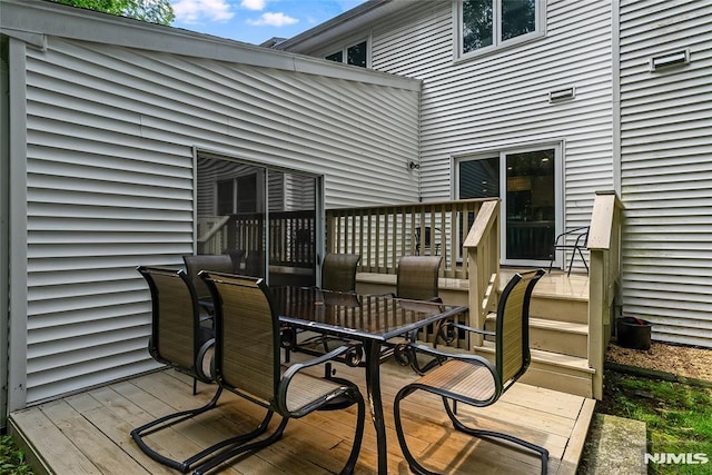 53 Princeton Pl, Wayne, NJ 07470 - wooden deck featuring outdoor dining area