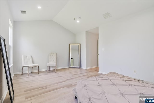 708 Wendover Ct, Randolph Township, NJ 07869 - bedroom featuring light wood-style flooring, vaulted ceiling, recessed lighting, and baseboards