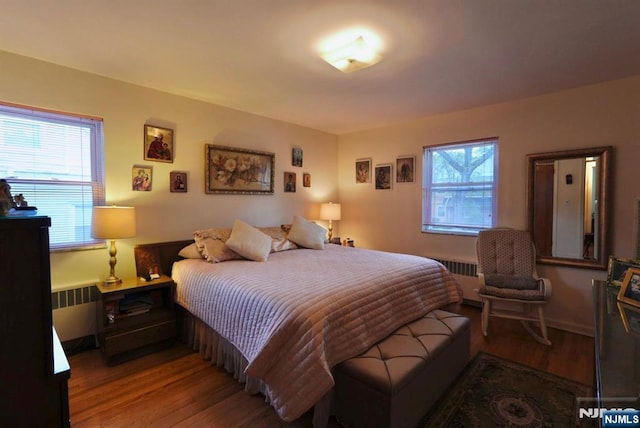 300 Mohegan Way, Fort Lee, NJ 07024 - bedroom with radiator, multiple windows, and wood finished floors