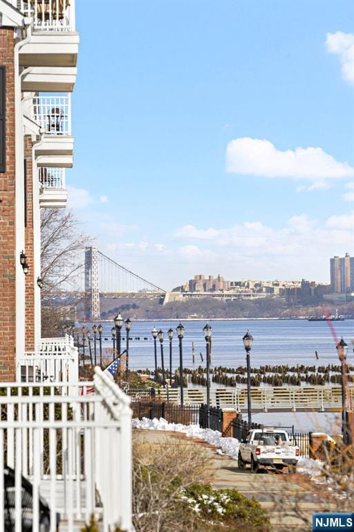 443 Albany Ct Unit 443, West New York, NJ 07093 - water view featuring a notable bridge and nearby urban area