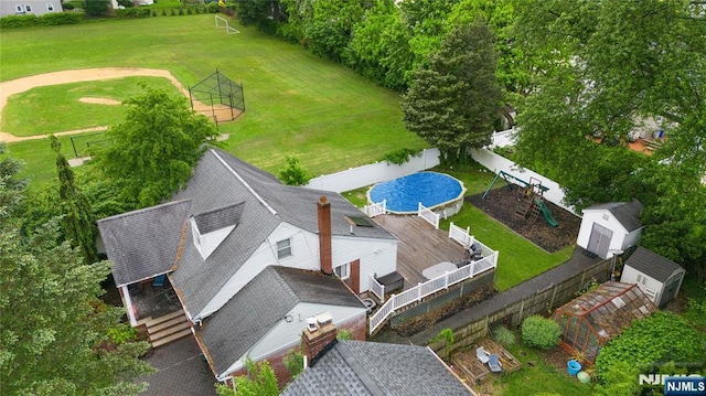 33 Irwin Pl, Bloomfield, NJ 07003 - view from above of property featuring a pool