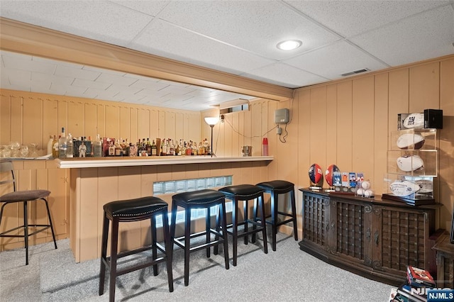 33 Irwin Pl, Bloomfield, NJ 07003 - indoor dry bar featuring carpet flooring and a paneled ceiling