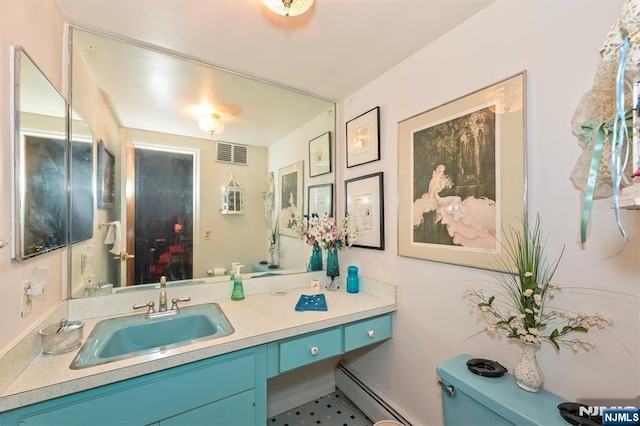 379 Mauro Rd, Englewood Cliffs, NJ 07632 - bathroom featuring a baseboard radiator and vanity
