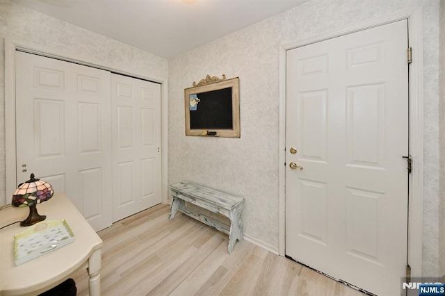 54 Hunter Rd, North Haledon, NJ 07508 - foyer entrance with light wood-style flooring and baseboards