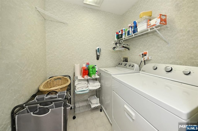 54 Hunter Rd, North Haledon, NJ 07508 - laundry room with washer and dryer and light floors