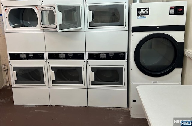 276 Prospect Unit 3H, East Orange, NJ 07017 - community laundry featuring stacked washing machine and dryer and separate washer and dryer