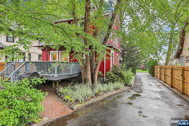 5 Laurel Pl, Glen Ridge, NJ 07028 - view of side of property featuring a wooden deck