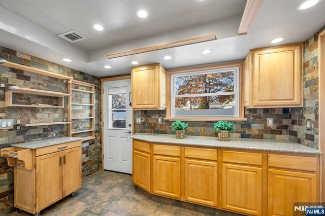 8 Carlisle Ct, Edison, NJ 08817 - kitchen with backsplash, recessed lighting, and dark stone finish floors