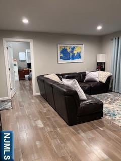 625 Roberge Dr, River Vale, NJ 07675 - living room with recessed lighting, wood finished floors, and baseboards
