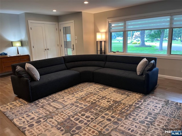 625 Roberge Dr, River Vale, NJ 07675 - living room with wood finished floors, recessed lighting, and baseboards