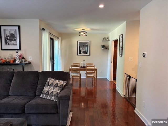 25 Osprey Unit G310, Hackettstown, NJ 07840 - living room with dark wood-type flooring, baseboards, and recessed lighting