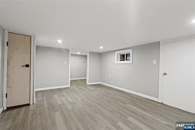 190 Washington Ave, Hackensack, NJ 07601 - finished basement featuring light wood finished floors, baseboards, and recessed lighting