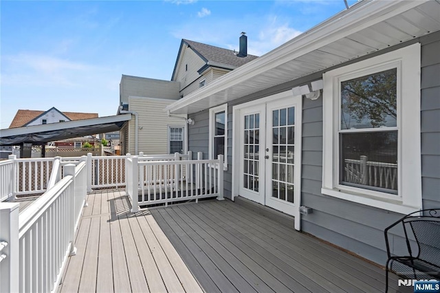 190 Washington Ave, Hackensack, NJ 07601 - wooden terrace with french doors