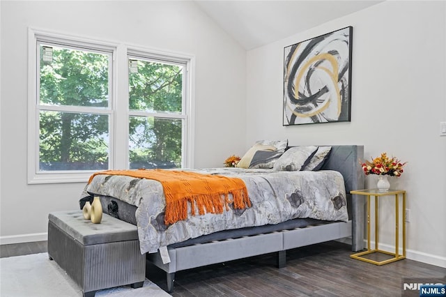 254 Springfield Ave, Rutherford, NJ 07070 - bedroom featuring wood finished floors, lofted ceiling, and baseboards