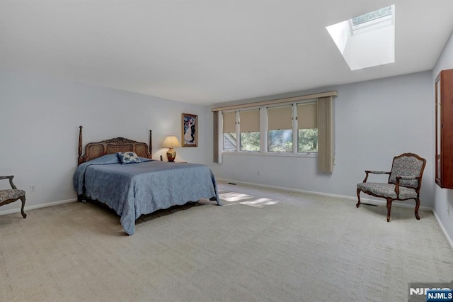 65 Cummings Ct, Mahwah, NJ 07430 - bedroom featuring a skylight, light colored carpet, and baseboards