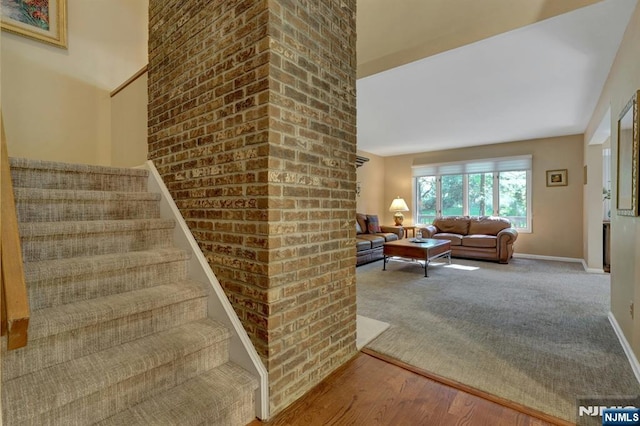 65 Cummings Ct, Mahwah, NJ 07430 - staircase with baseboards and wood finished floors