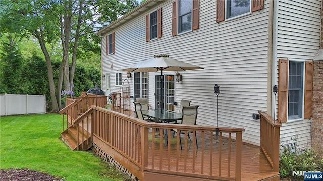 20 Tuxedo Ave, Park Ridge, NJ 07656 - wooden terrace with outdoor dining area