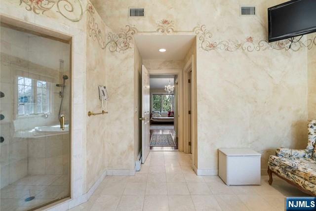 50 Claremont Rd, Fort Lee, NJ 07024 - full bath featuring baseboards, a shower stall, and tile patterned flooring